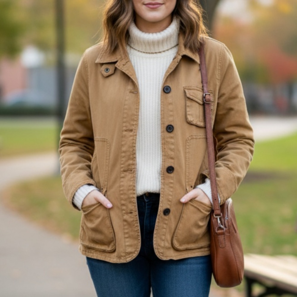 J.Crew Woman’s  Tan Utility  Jacket Sz. M